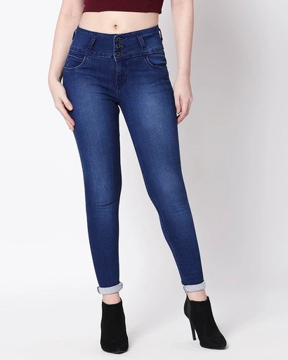 Jeans de tiro alto